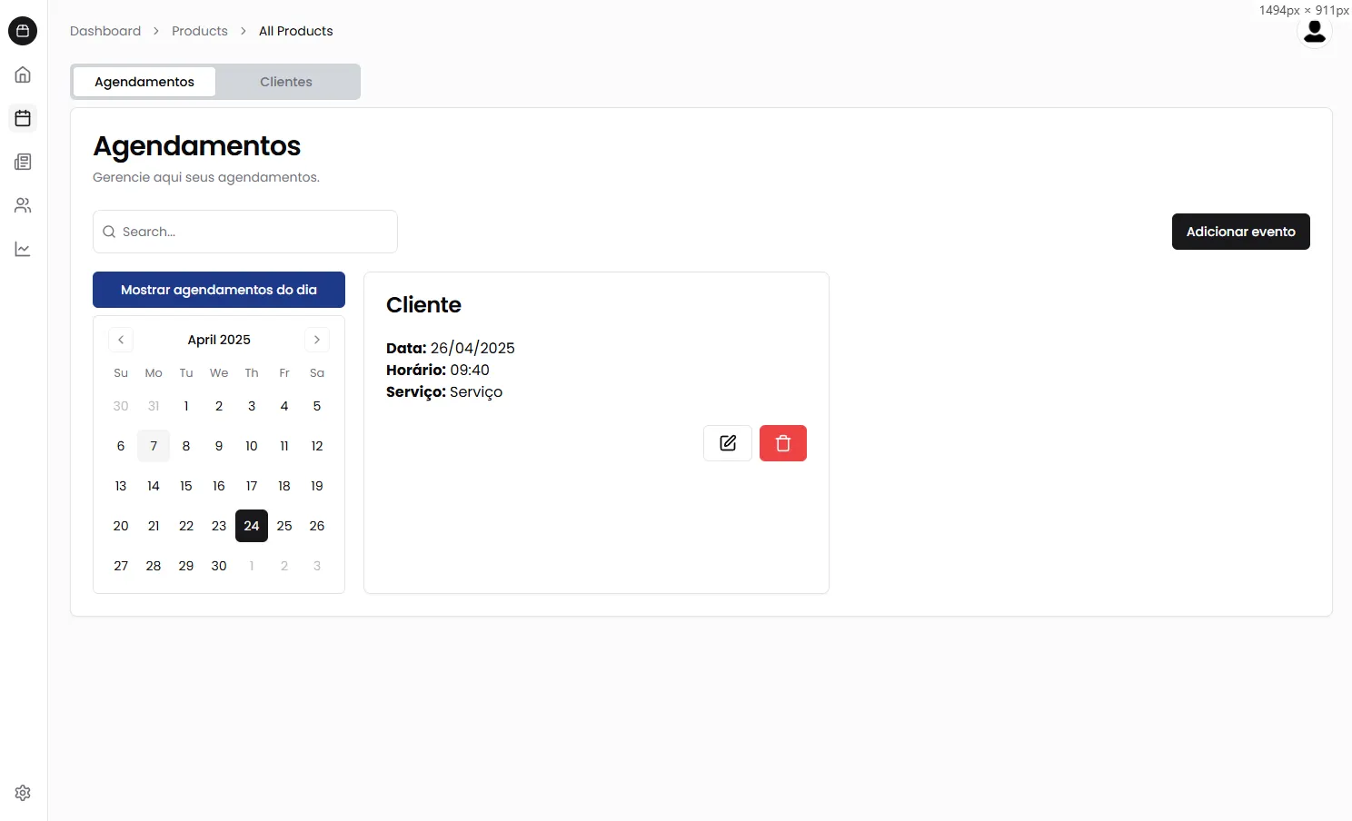 Agendamento de Horário